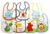 Baby Boy Bibs Animals 7 Days of the Week Pattern with Velcro Strap, Baby Bibs (Pack of 7)