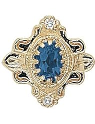 14 Karat Gold Slide with Sapphire center and Diamond accents GS345-S-D
