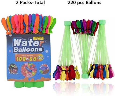 2 Packs Bunch Oh Balloons, Fast Filling with A Hose Attachment to Ready for A Water Balloons Fight in 60 Seconds (2 packs, total 220pcs)