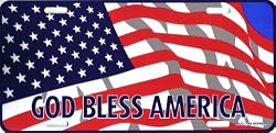 God Bless America Plastic License Plate - Set of 2