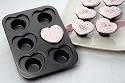 Chicago Metallic 6-Cup Heart Cupcake Pan