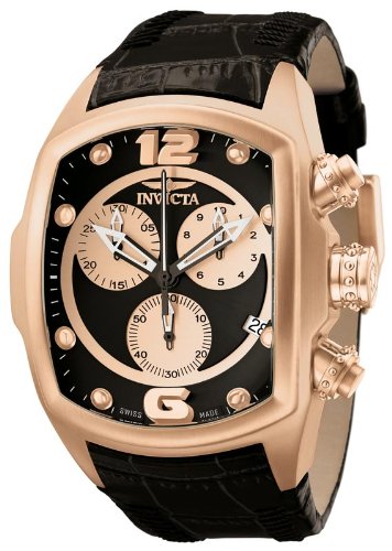 Invicta Men's 6736 Lupah Collection Chronograph Black Leather Watch