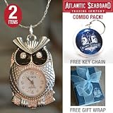Owl USB 4.0 Flash Drive Pendant on Silver Necklace Jewelry The Official Atlantic Seaboard Trading Co. Key Chain -- COMBO PACK