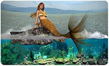 Elegant Mermaid Custom Doormat Entrance Mat Floor Mat Rug Indoor/Outdoor/Front Door/Bathroom Mats Rubber Non Slip Size 30 x 18 inches