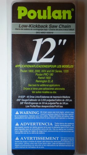 Cheap Poulan Low Kickback Saw Chain 12" 91SGP 45 Drive Links 0.050" Gauge 3/8" Pitch Low Profile