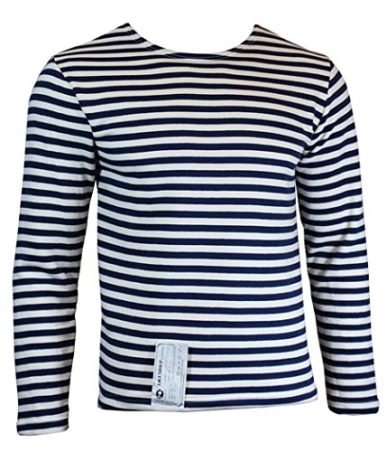Genuine Winter Issue TELNYASHKA Russian Navy Blue Striped Long Sleeve Sweater Top (44