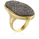 Marcia Moran Titanium Druzy Stone Odd Shape 18k Gol