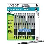 M-301 mechanical pencil, .5mm lead, refillable, black (Package of 12)