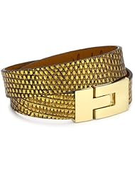Leighelena "Jigsaw Buckle Bracelet" Doublewrap Gold Antique Bracelet