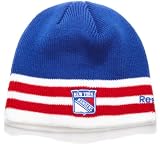 NHL Men's Face Off Cuffless Knit Hat (New York Rangers, One Size Fits All)