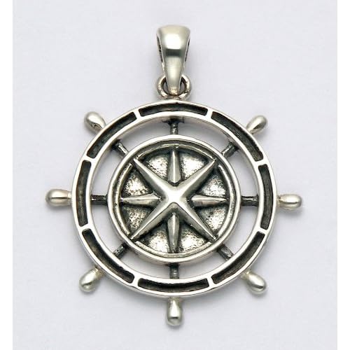 Stainless Steel Nautical Compass Pendant