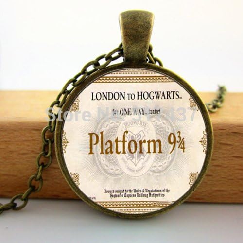 Pretty Lee Book Jewelrylondon To Hogwarts Express Train Ticket Platform 9 34 Glass Pendantharry Potter Pendant Necklaces