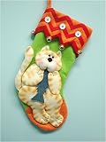 20 Orange & Green Plush Pet Cat Jingle Bell Christmas Stocking