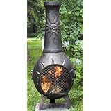 Outdoor Chimenea Fireplace - Sun in Gold Accent Finish
