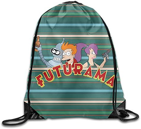 MDSHOP Futurama Logo With Characters Drawstring Backpack Sack Bag