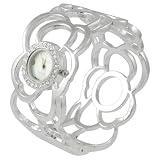Geneva Platinum Wide Bangle Fashion Watch by Geneva