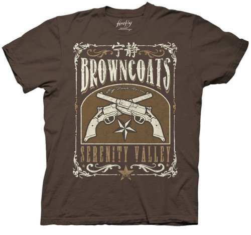 Firefly Browncoats Serenity Valley T-shirt (Medium, Brown)