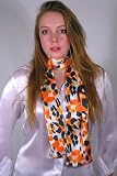 Wild Orange Silk Aviator Scarf by Royal Silk Wild Orange Silk Aviator Scarf by Royal Silk