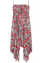 Plus Size Bandeau Neck General Print  Dress