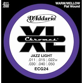 D'Addario Guitar Strings Set, Chromes, Jazz Light