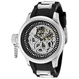 Invicta Women's 1824 Russian Diver Mechanical Silver Skelton Dial Black Polyurethane Watch