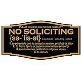 No Soliciting Sign with Annunciation and Definition