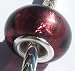 Murano Style Glass Silver Foil Lampwork Bead Fits Pandora Amethyst Purple 14mm (1)