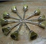 20 パック真鍮線カップ ブラシ セット 1/8 "シャンク に適合ロータリー ツール アクセサリー仕上げ