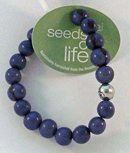 Seeds of Life Bracelet w Antique Silver World Bead Blue Whitney Howard Designs