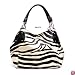 Black Large Vicky Zebra Print Faux Leather Satchel Bag Handbag Purse