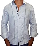 ENGLISH LAUNDRY Mens Vintage Fashion Long Sleeve Woven Button Down Dress Shirt Blue