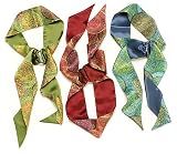 L. Erickson USA Elastic Loop Headband - Bucol Bombay 100% Silk Print
