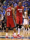IMAGE OF Miami Heat v Dallas Mavericks - Game Three, Dallas, TX -June 5: Mario Chalmers and Udonis Haslem Photographic Poster Print by Mike Ehrmann, 48x64