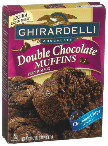 Ghirardelli Double Chocolate Muffins Premium Mix, 20-Ounce Boxes (Pack of 12) by Ghirardelli
