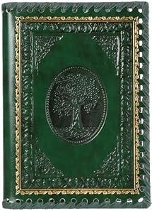The Tree Of Life Refillable Leather Journal with Embossed Tree Designs, Ivory Sheets, Lined, 5.75x8"