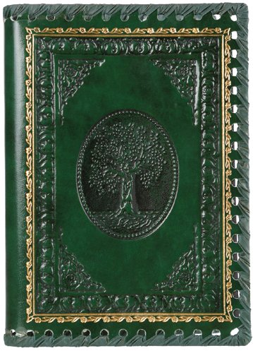 The Tree Of Life Refillable Leather Journal with Embossed Tree Designs, Ivory Sheets, Lined, 6x8