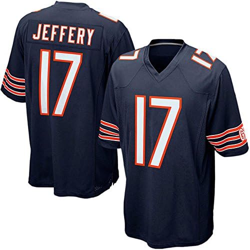 JAJFIKOT Chicago City Football Bears Jeffery#17 Adult Popular Jersey (Navy Blue, L)
