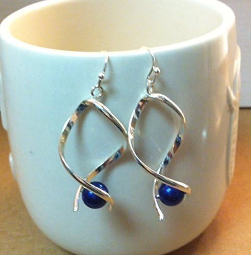 Elegant Twirl Earring ( Majestic Blue) + Zebra Jewelry Pouch. Fabulous Teen Jewelry, Fashion 2016 Jewelry, Women Jewelry