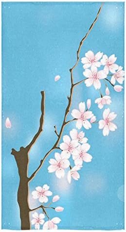 Beautiful Cherry Blossom Tree, Sakura Flower Pattern Sale Custom Bath Towels Large Soft and Comfortable Travel Beach Bathroom Shower Washcloth Wrap for Men/Women 80% Polyester 20% Cotton, (30" x 56")