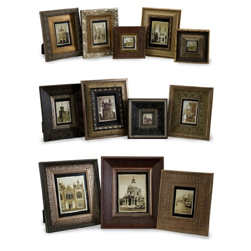 Set of 12 Art Deco Assorted-Size Wooden Traditional Photo Picture Frames