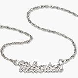 Michigan Wolverines 18 Wolverines Script Necklace - Sterling Silver Jewelry