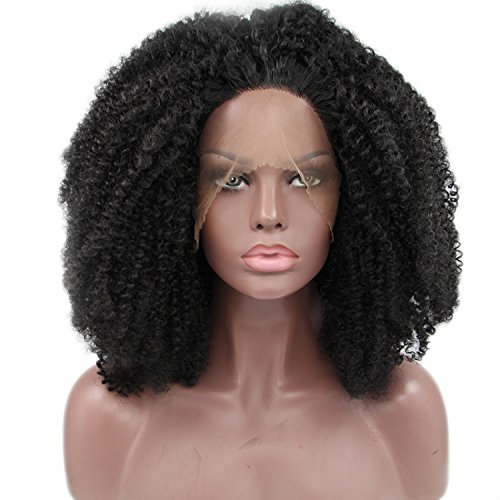 Cupidlovehair Afro Kinkys Curly Long Fully Big Heat Resistant Synthetic Lace Front Wigs Natural Black Color For Black Women