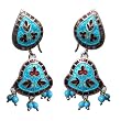Ideas for Presents Silver Enamel Earrings 1.75 inches (erg207)