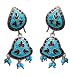 Handmade Silver Turquoise Girls Earrings 1.75 Inches