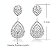 Long Way Bridal Wedding Jewelry Beautiful Dazzle Crystal Dangle Fashion 3D Earring Silver Plated