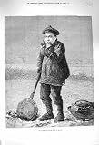 1875 Home Comforts Young Boy Bed-Pan Winter Scene