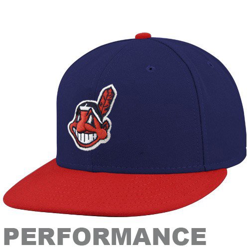 New Era Cleveland Indians Youth Authentic On-Field Fitted Hat - Navy Blue (6 3/4)