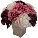 Artificial Pink, Purple & White Rose Assortment in Pot Silk Flower Arrangement