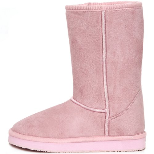 New Fashionable Snow Warm Boots Shearling Womens Basic Winter Shoes Pink (7.5)