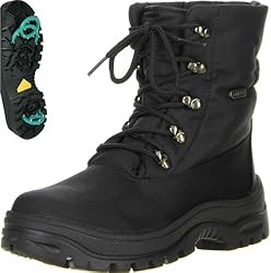 SYSTEM Winterstiefel Snowboots für Damen mit EISKRALLE und Rain TEX schwarz, Größe:38;Farbe:Schwarz